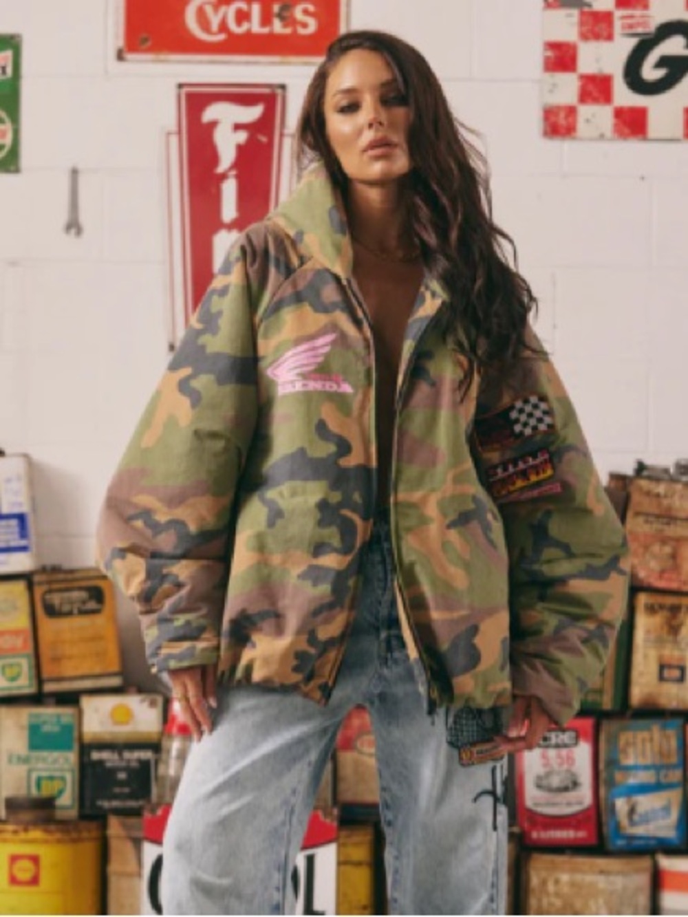 The Be Kind Camo Bomber Jacket - Green (SOLD OUT IN THIS SIZE) - Picture 9 of 9